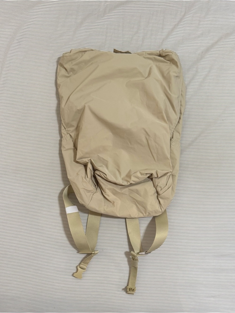 Uniqlo U Drawstring Backpack 17.7"x20.1"x8.2" Cream NWT